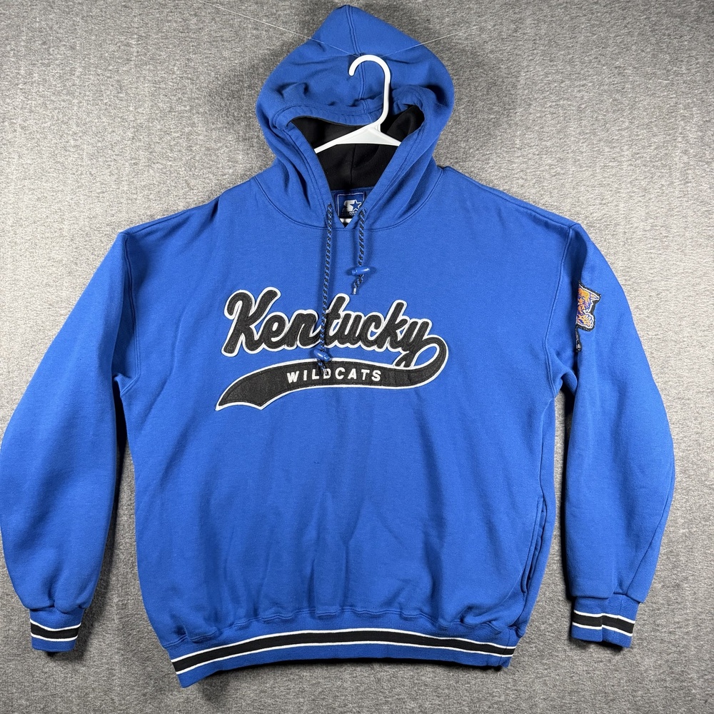 Kentucky Wildcats Hoodie Mens XL Blue Basketball Pullover Starter Vintage 90s